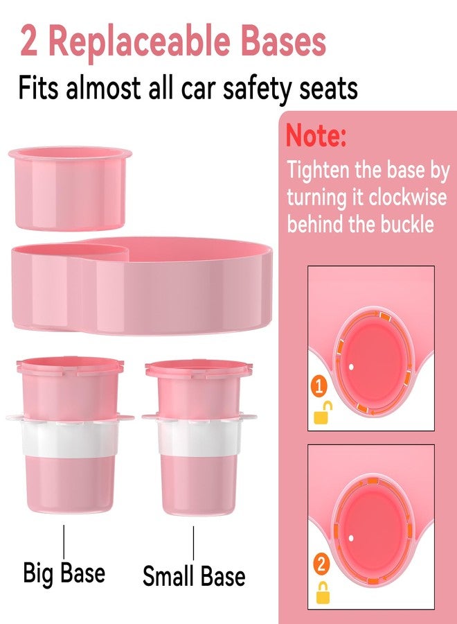SSPONT Kids Car Seat Tray, Travel Tray with Cup Holder for Toddler Baby, Kids Car Seat Food Snack Organizer for Road Trip, Stroller snack tray travel must haves - Pink - Image 5